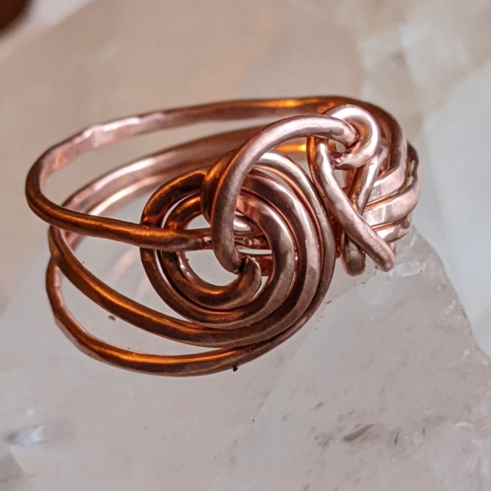Celtic Viking Knot Copper Ring - image 1